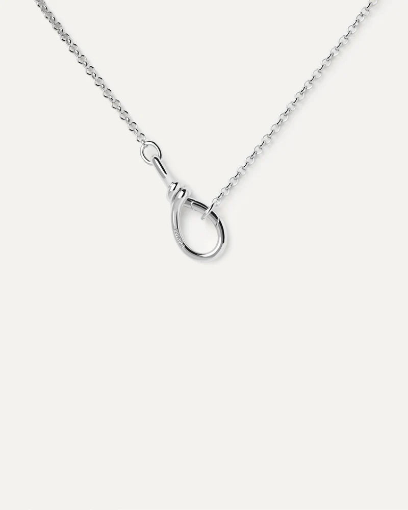 PDPAOLA Stacker Clasp Silver Chain Necklace