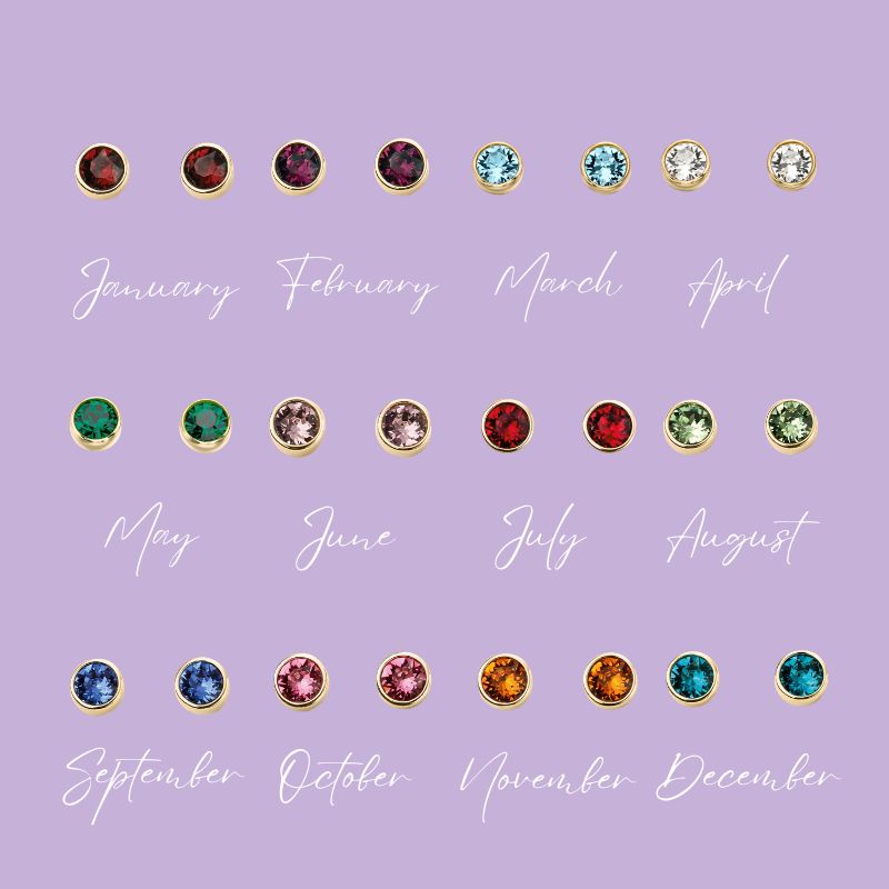 Yellow Gold Plated Crystal Birthstone Earring's