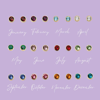 Yellow Gold Plated Crystal Birthstone Earring's