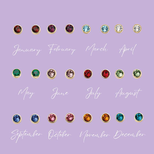 Yellow Gold Plated Crystal Birthstone Earring's