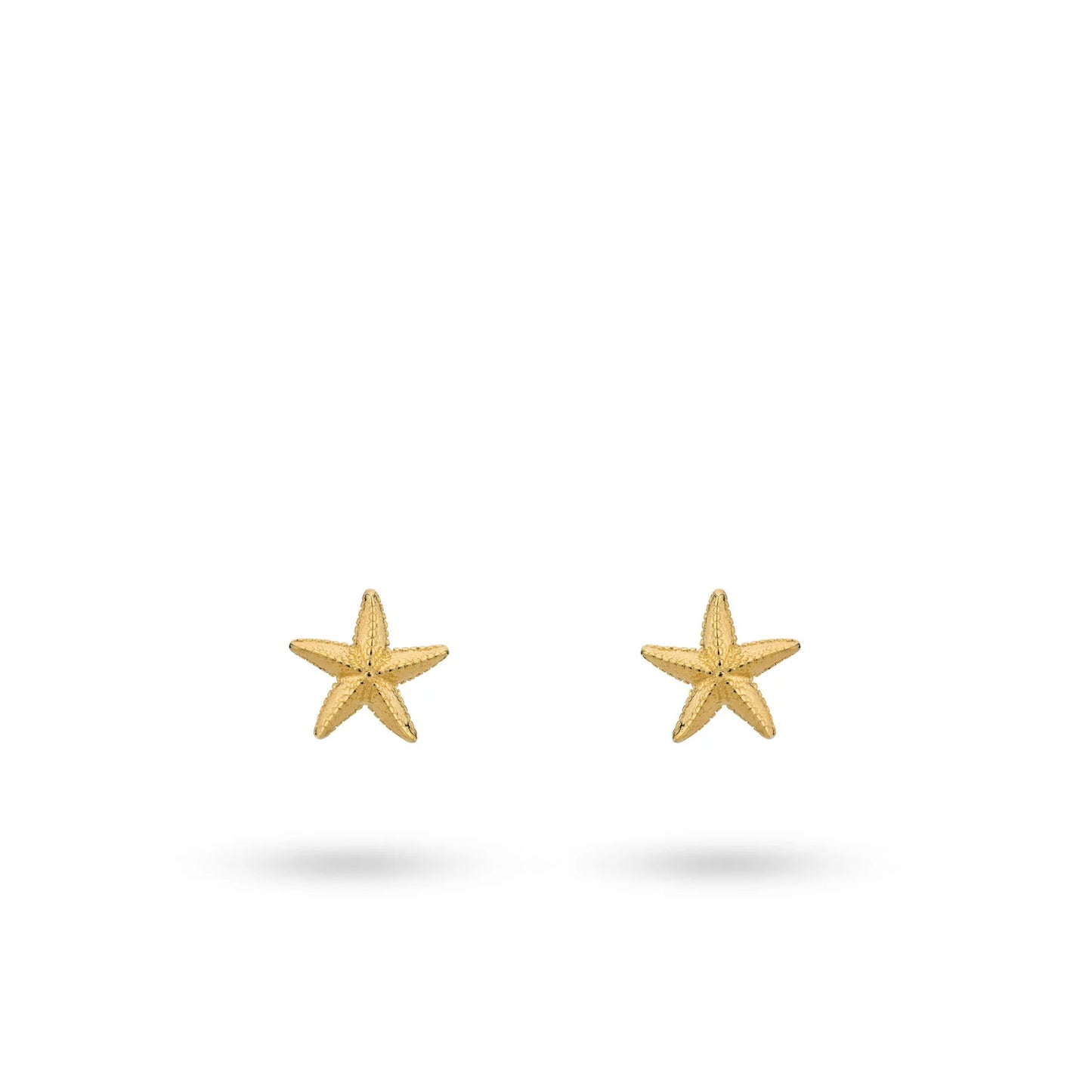 Sterling Silver Yellow Gold Plated Starfish Stud Earrings