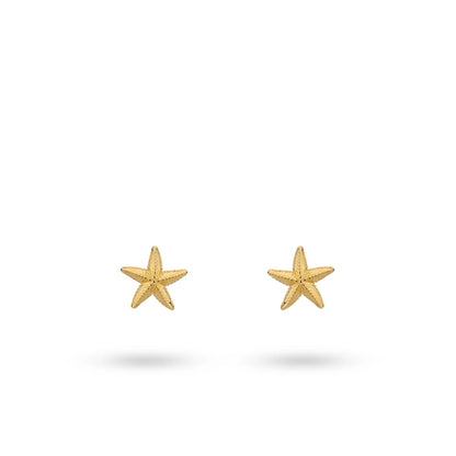Sterling Silver Yellow Gold Plated Starfish Stud Earrings