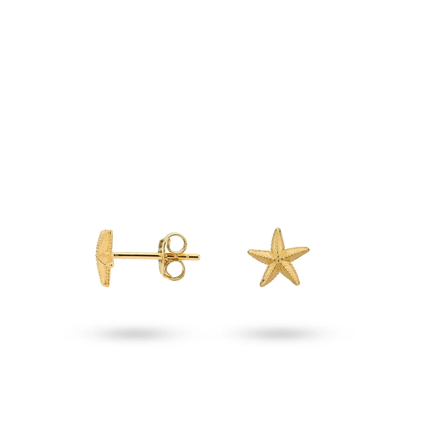 Sterling Silver Yellow Gold Plated Starfish Stud Earrings