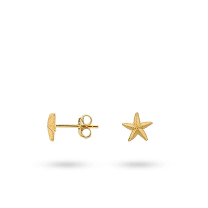 Sterling Silver Yellow Gold Plated Starfish Stud Earrings
