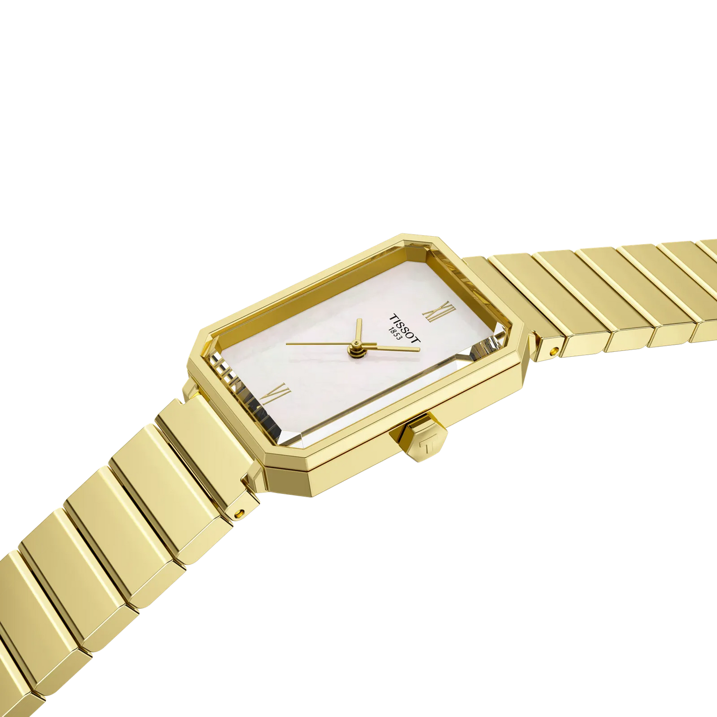 Tissot 30mm Gold SRV, Mother of Pearl Minimalist Dial, Ladies Bracelet Watch