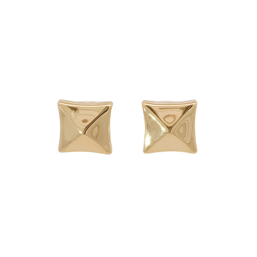 9ct Yellow Gold 12mm Geometric Square Stud Earrings