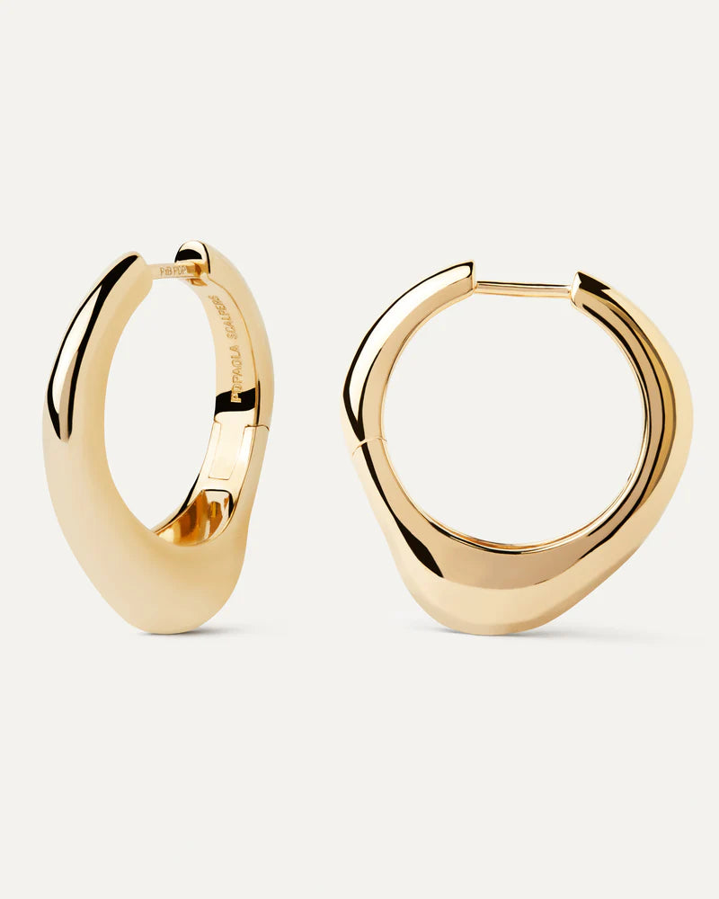 PDPAOLA Yellow Gold Riba Hoops Earrings