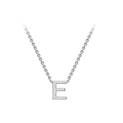 9ct White Gold 'E' Initial Pendant Necklace