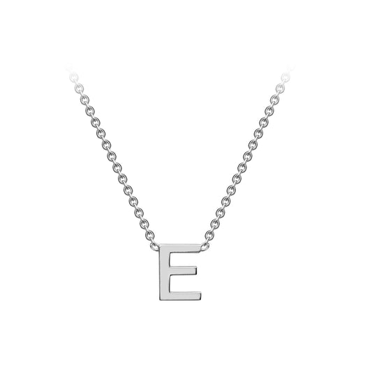 9ct White Gold 'E' Initial Pendant Necklace