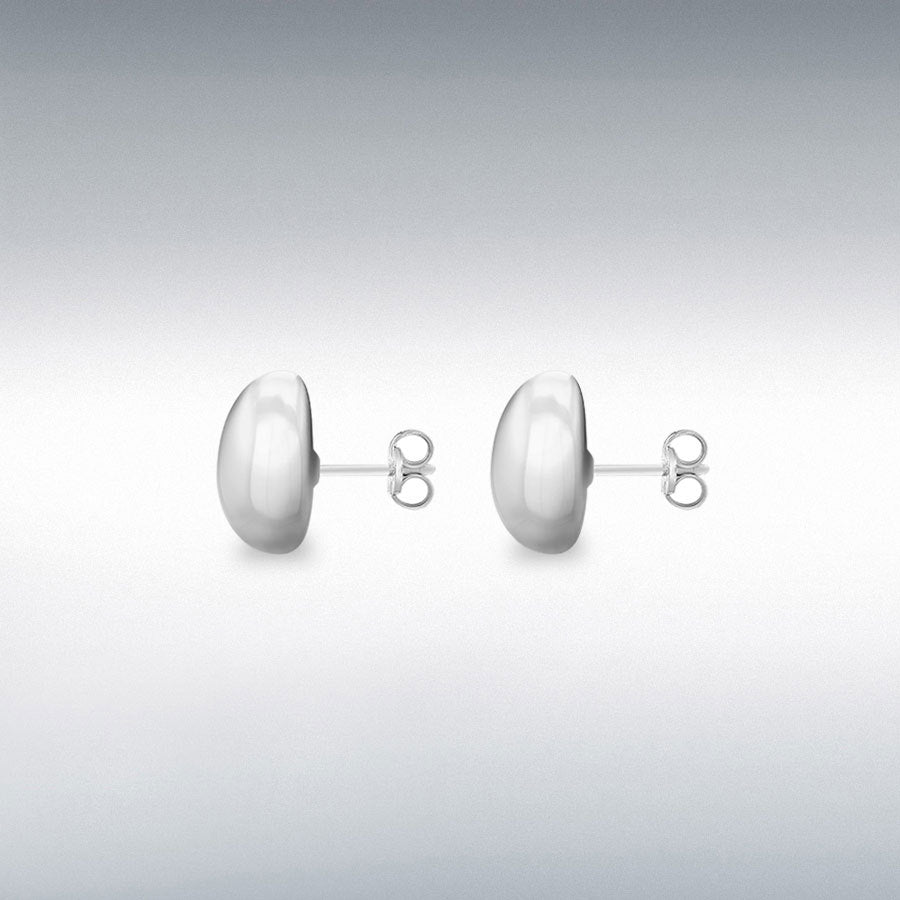 Sterling Silver Rhodium Plated Pear Stud Earrings