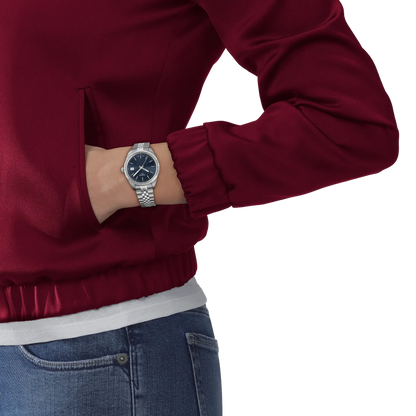 Tissot 34mm Silver Ballade, Night Blue Dial & Bezel, Ladies Bracelet Watch