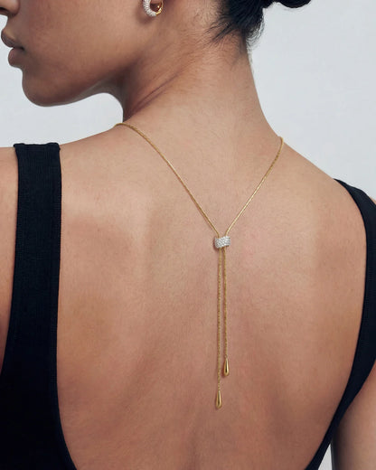 Ania Haie Gold Plated CZ Teardrop Slider Necklace