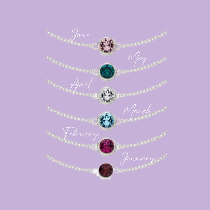 Sterling Silver Crystal Birthstone Bracelet's