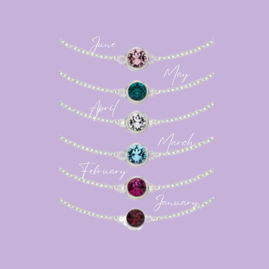 Sterling Silver Crystal Birthstone Bracelet's