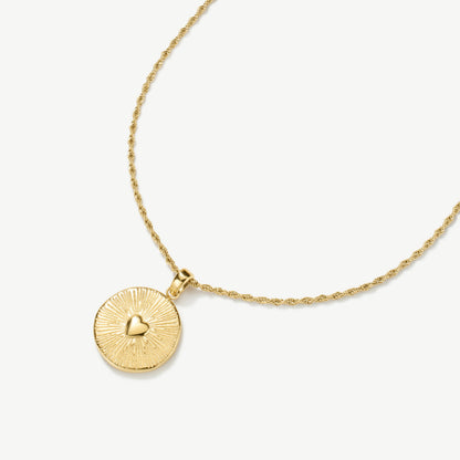 D.LOUISE Yellow Gold Plate Heart Talisman Necklace