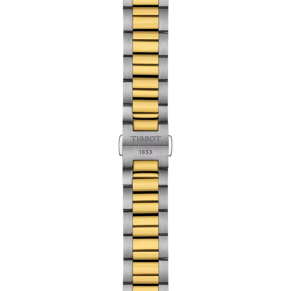 Tissot 40mm Silver & Yellow Tone PR100, White & Date Dial, Gents Bracelet Watch