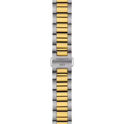 Tissot 40mm Silver & Yellow Tone PR100, White & Date Dial, Gents Bracelet Watch