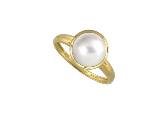 9ct Yellow Gold Classic 8mm Pearl Ring