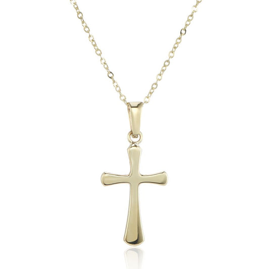 9ct Yellow Gold Cross Pendant Necklace