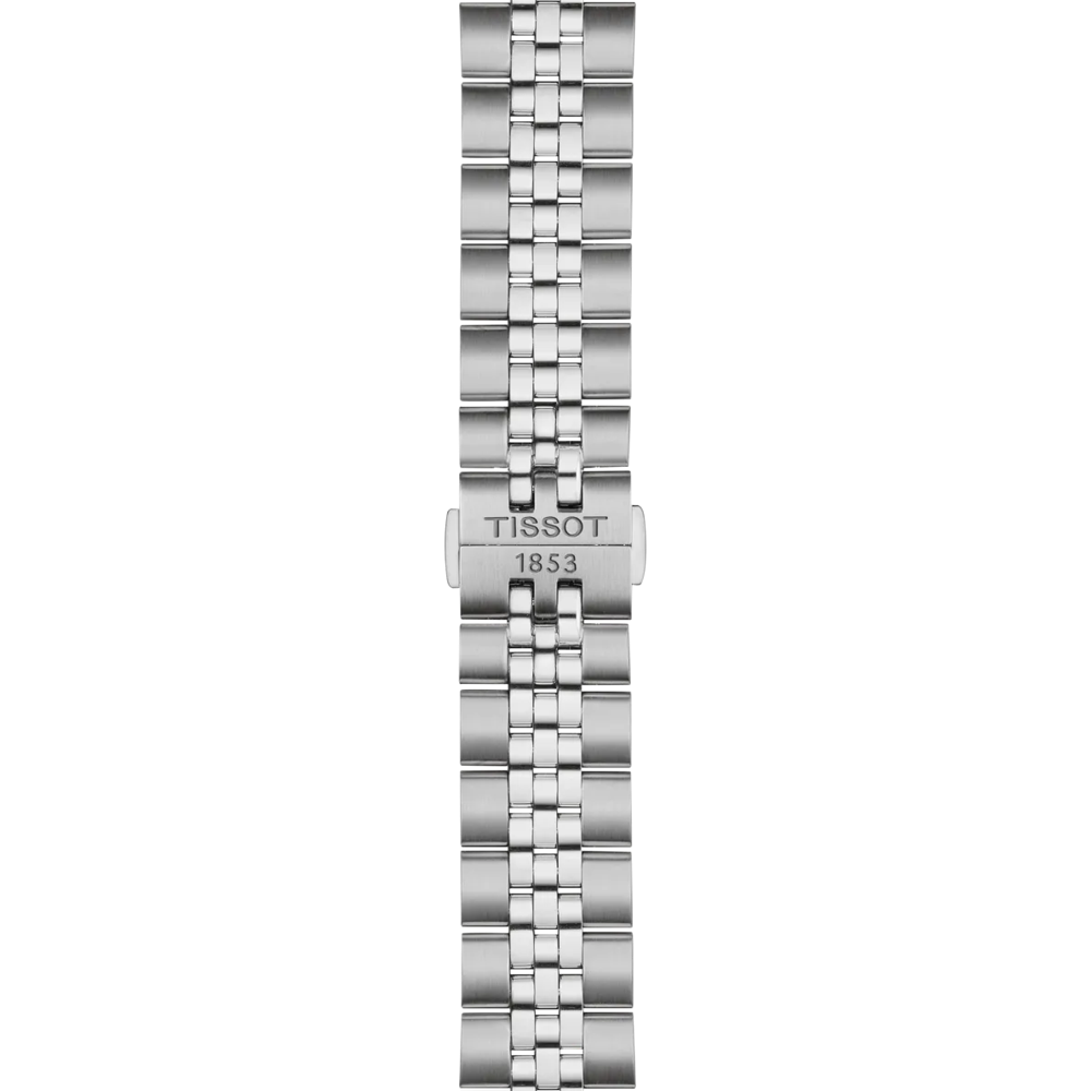 Tissot 40mm Silver Ballade, Ice Blue Fluted Dial & Bezel, Ladies Bracelet Watch