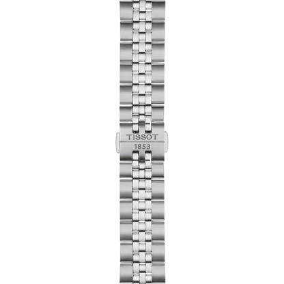 Tissot 40mm Silver Ballade, Ice Blue Fluted Dial & Bezel, Ladies Bracelet Watch