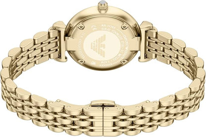Emporio Armani 32mm Ladies Gianni T-Bar Yellow Gold Tone Bracelet Watch