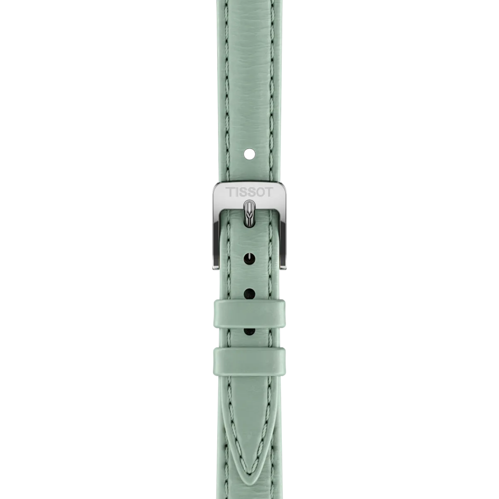 Tissot 30mm Silver SRV, Silver Green Minimalist Dial, Ladies Green Strap Watch