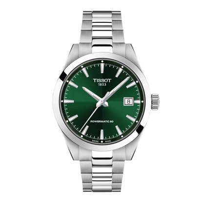 Tissot 38mm Silver Tone Gentleman, Green & Date Dial, Gents Bracelet Watch