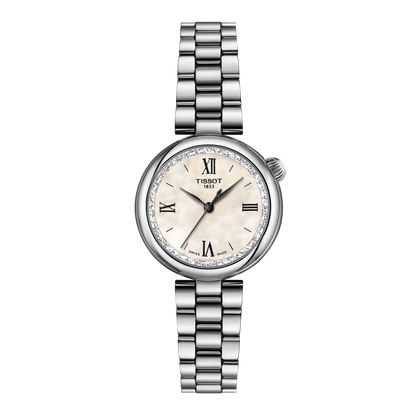 Tissot 28mm Silver Desir, White Mother of Pearl Dial, Ladies Bracelet Watch