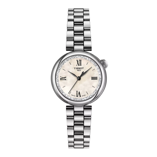 Tissot 28mm Silver Desir, White Mother of Pearl Dial, Ladies Bracelet Watch