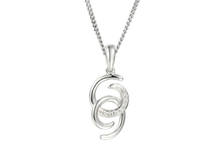 Load image into Gallery viewer, Sterling Silver CZ Detailed Interlinked Necklace