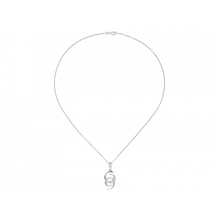 Load image into Gallery viewer, Sterling Silver CZ Detailed Interlinked Necklace