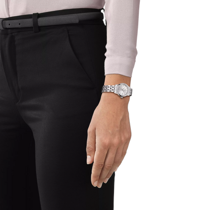 Tissot 28mm Silver Classic Dream, Silver Date Dial, Ladies Bracelet Watch