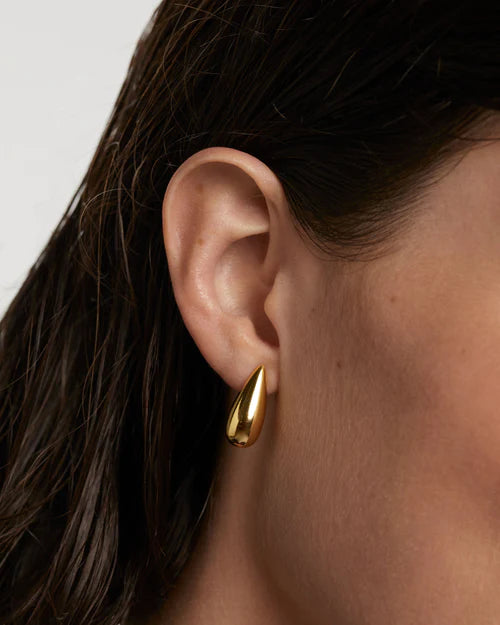 PDPAOLA Yellow Gold Large Tear Drop Stud Earrings