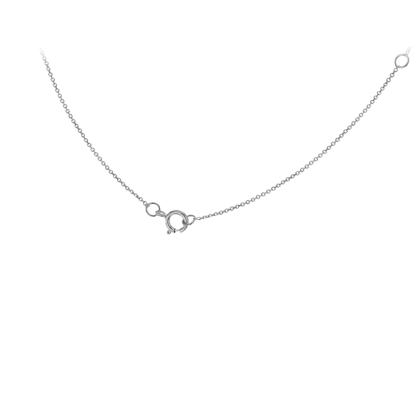 Sterling Silver Rhodium Plated 'L' Initial Necklace