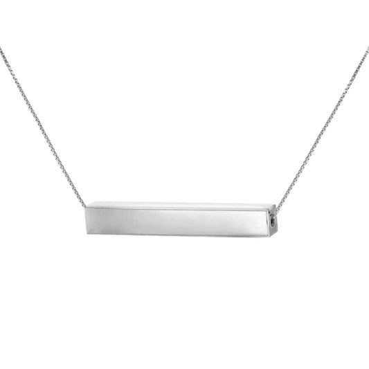 Sterling Silver Horizontal Cube Personalising Necklace