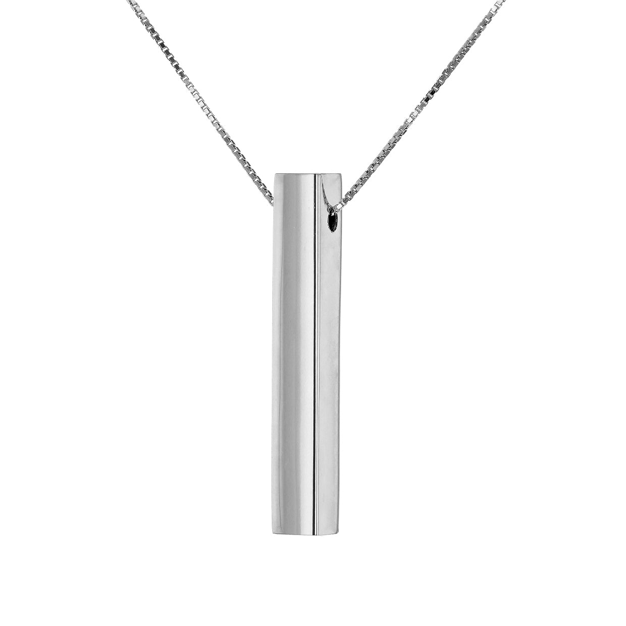 Sterling Silver Vertical Cube Personalising Necklace