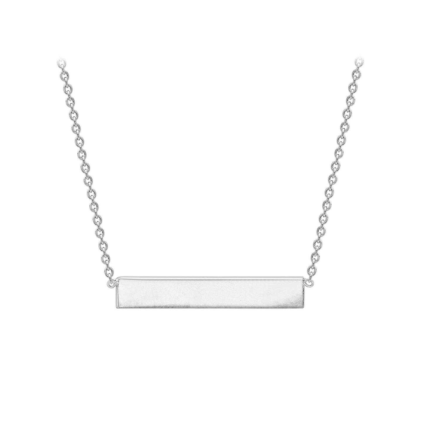 Sterling Silver Personalising Horizontal Plate Necklace