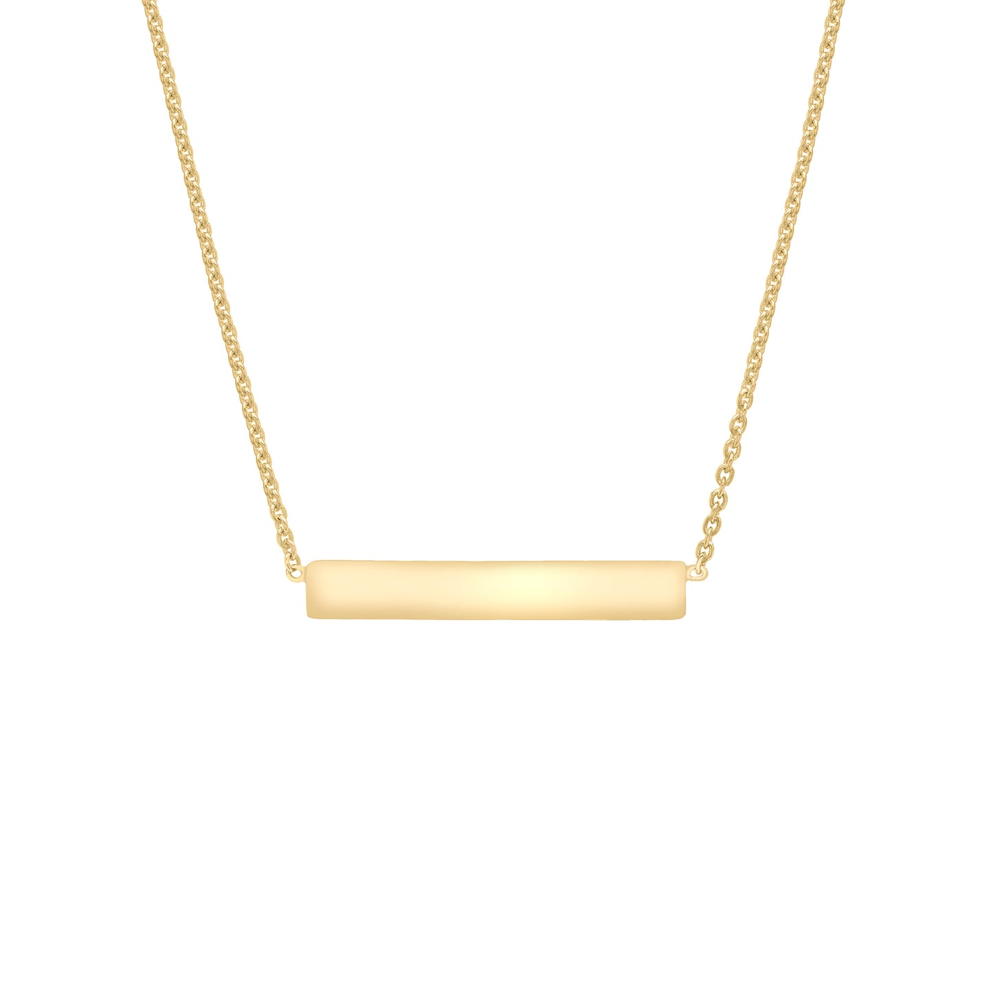 Sterling Silver Yellow Gold Plated Horizontal Personalising Necklace