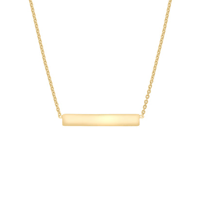 Sterling Silver Yellow Gold Plated Horizontal Personalising Necklace