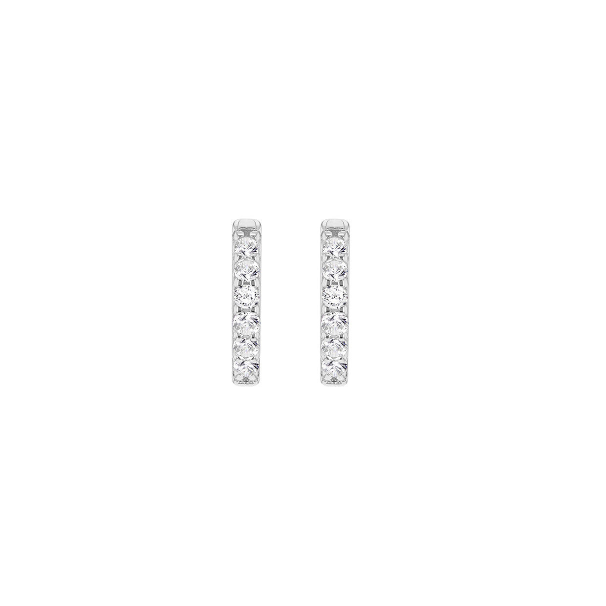 Sterling Silver CZ Creole Hoop Earrings