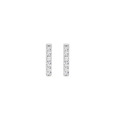 Sterling Silver CZ Creole Hoop Earrings
