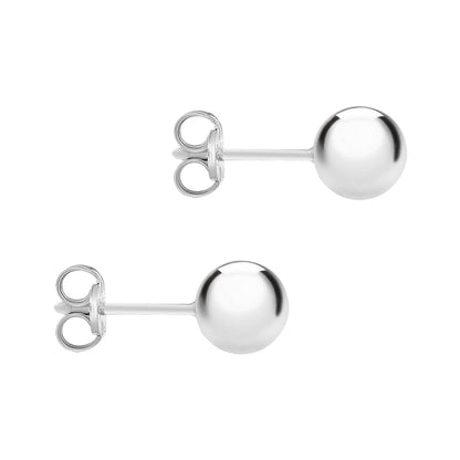 Sterling Silver 5mm Polished Ball Stud Earrings