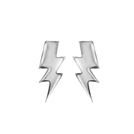 Sterling Silver Lightning Bolt Stud Earrings