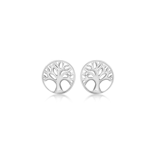 Sterling Silver Tree Of Life Stud Earrings