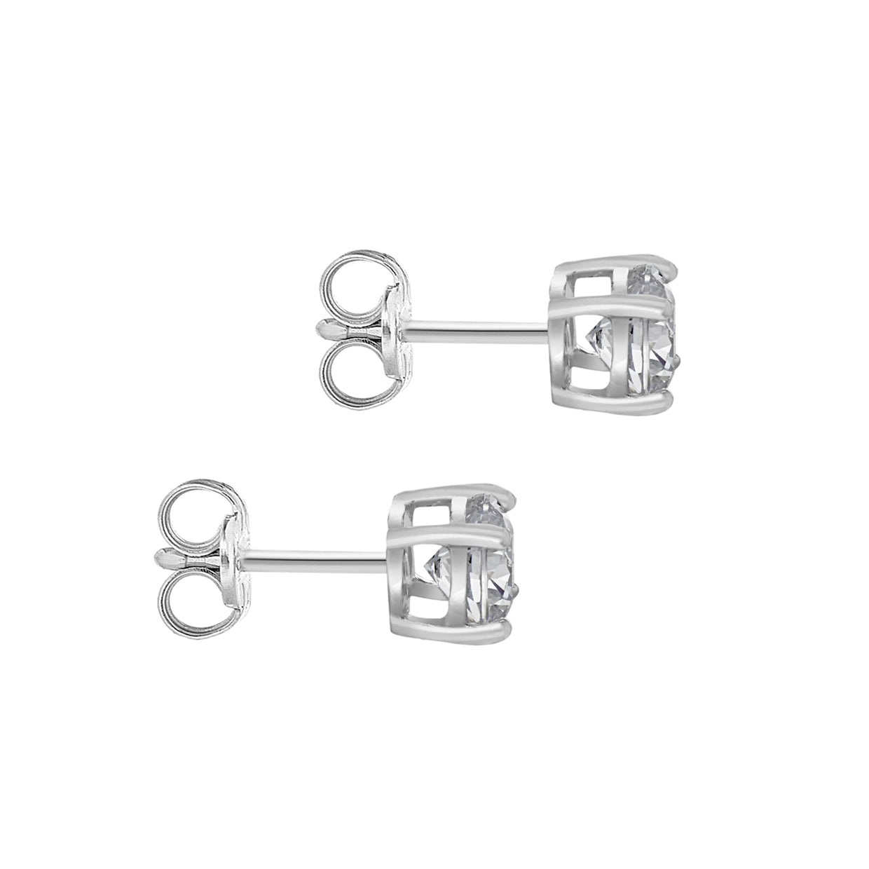 Sterling Silver 5mm Round CZ Stud Earrings