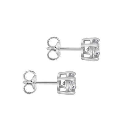 Sterling Silver 5mm Round CZ Stud Earrings