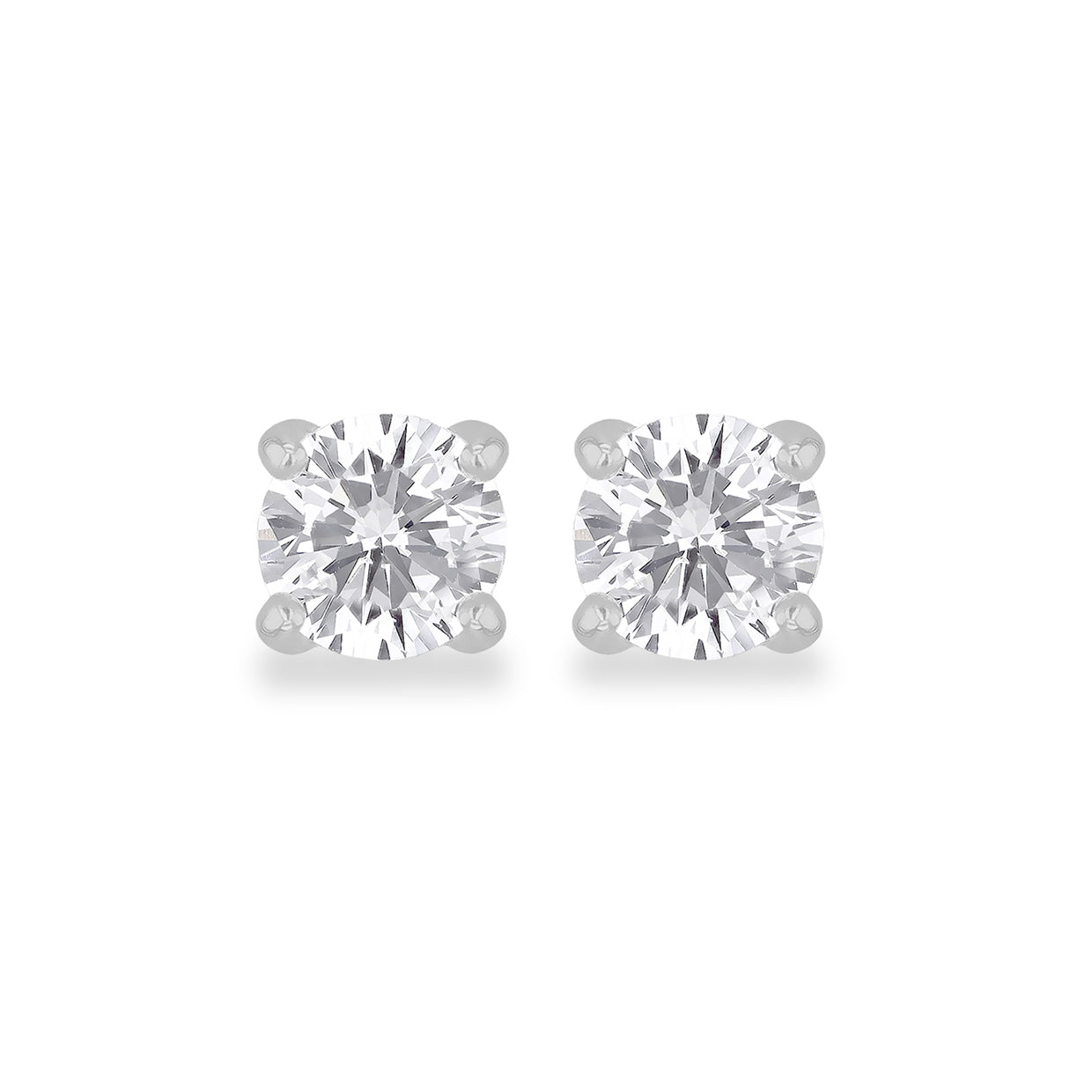 Sterling Silver 5mm Round CZ Stud Earrings