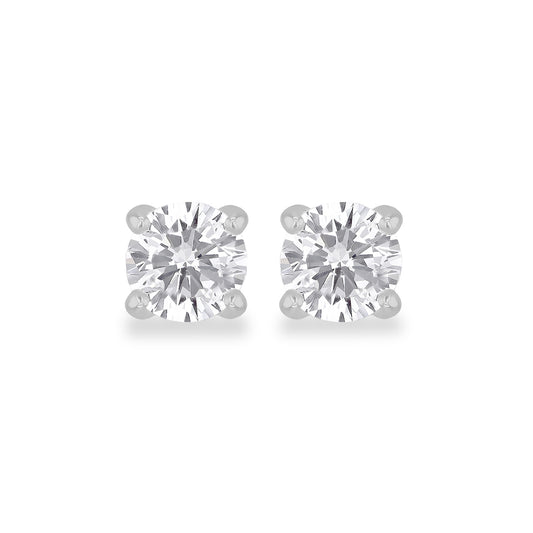 Sterling Silver 5mm Round CZ Stud Earrings