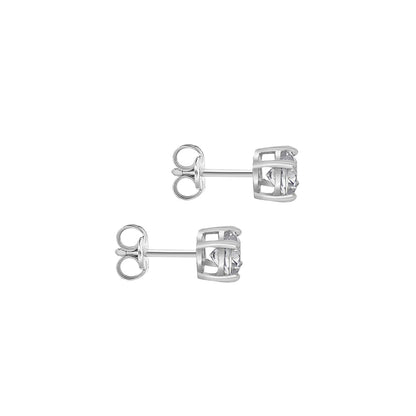 Sterling Silver 3mm Round Solitaire CZ Stud Earrings